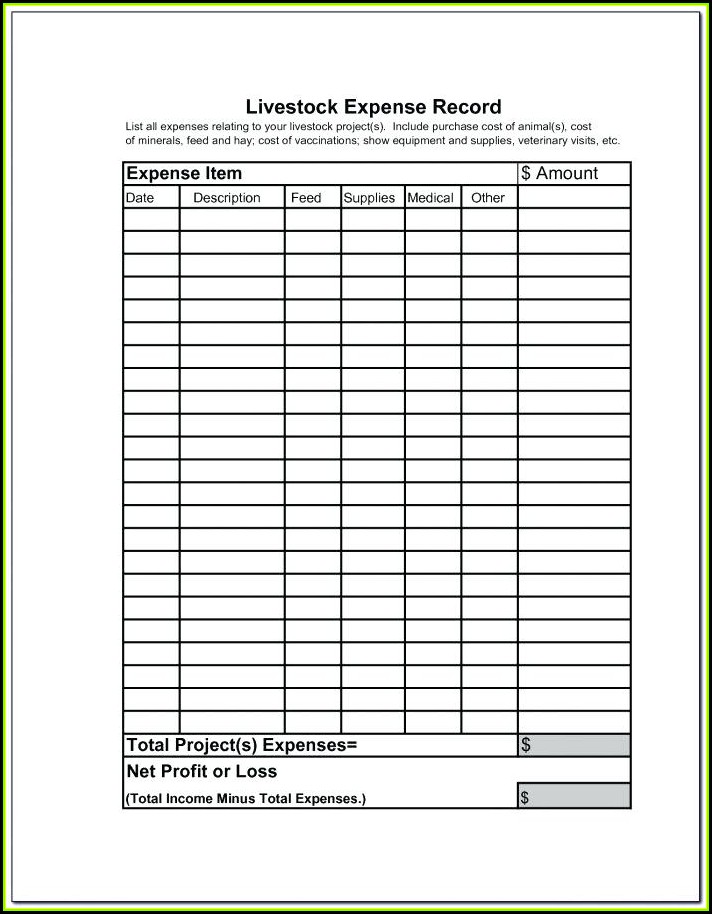 Livestock Record Keeping Forms