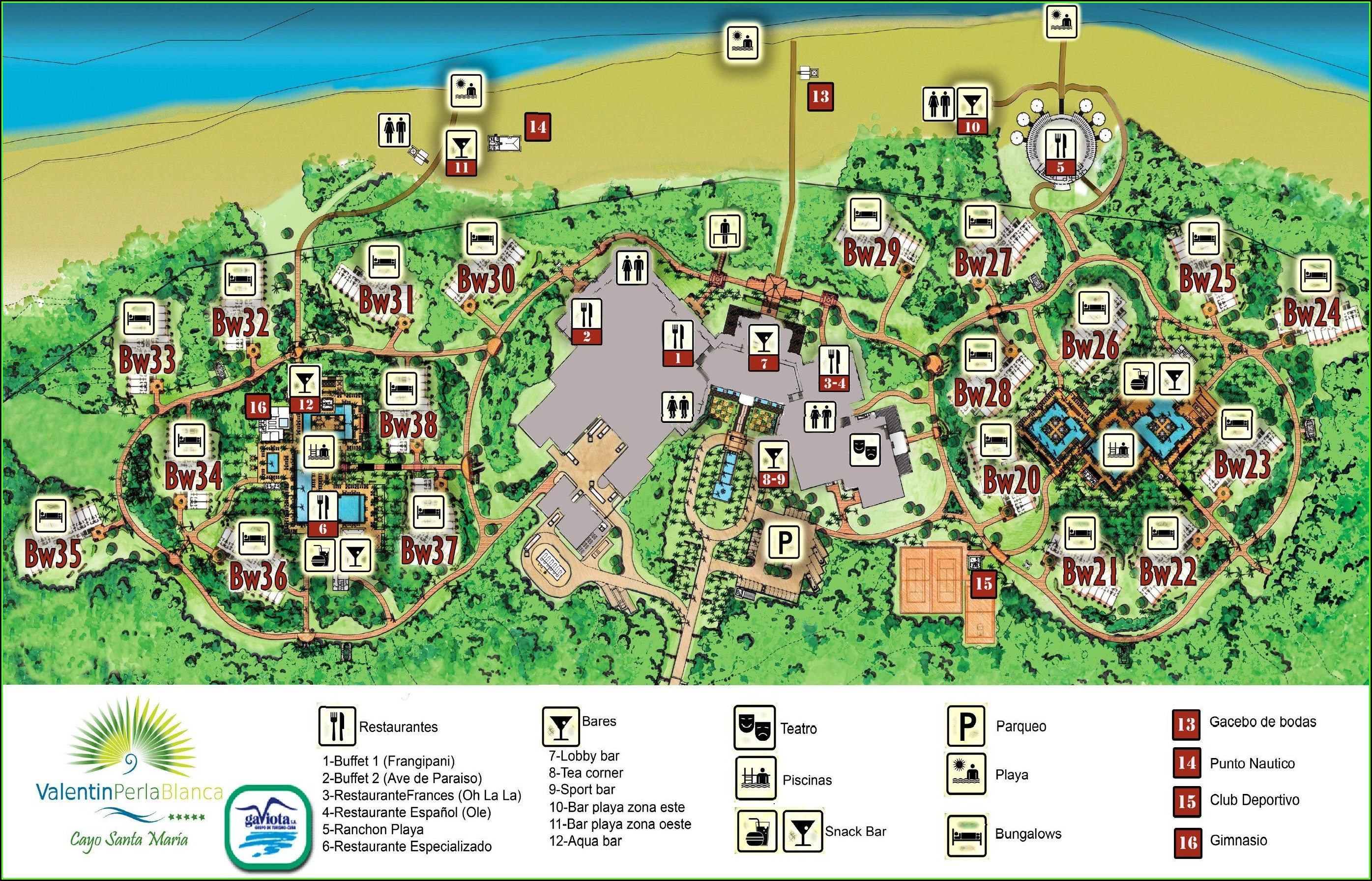 Map Of All Hotels In Cayo Coco Cuba