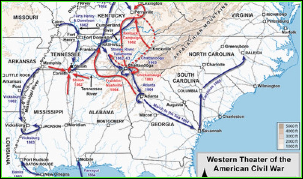 Map Of Civil War Battles In Georgia