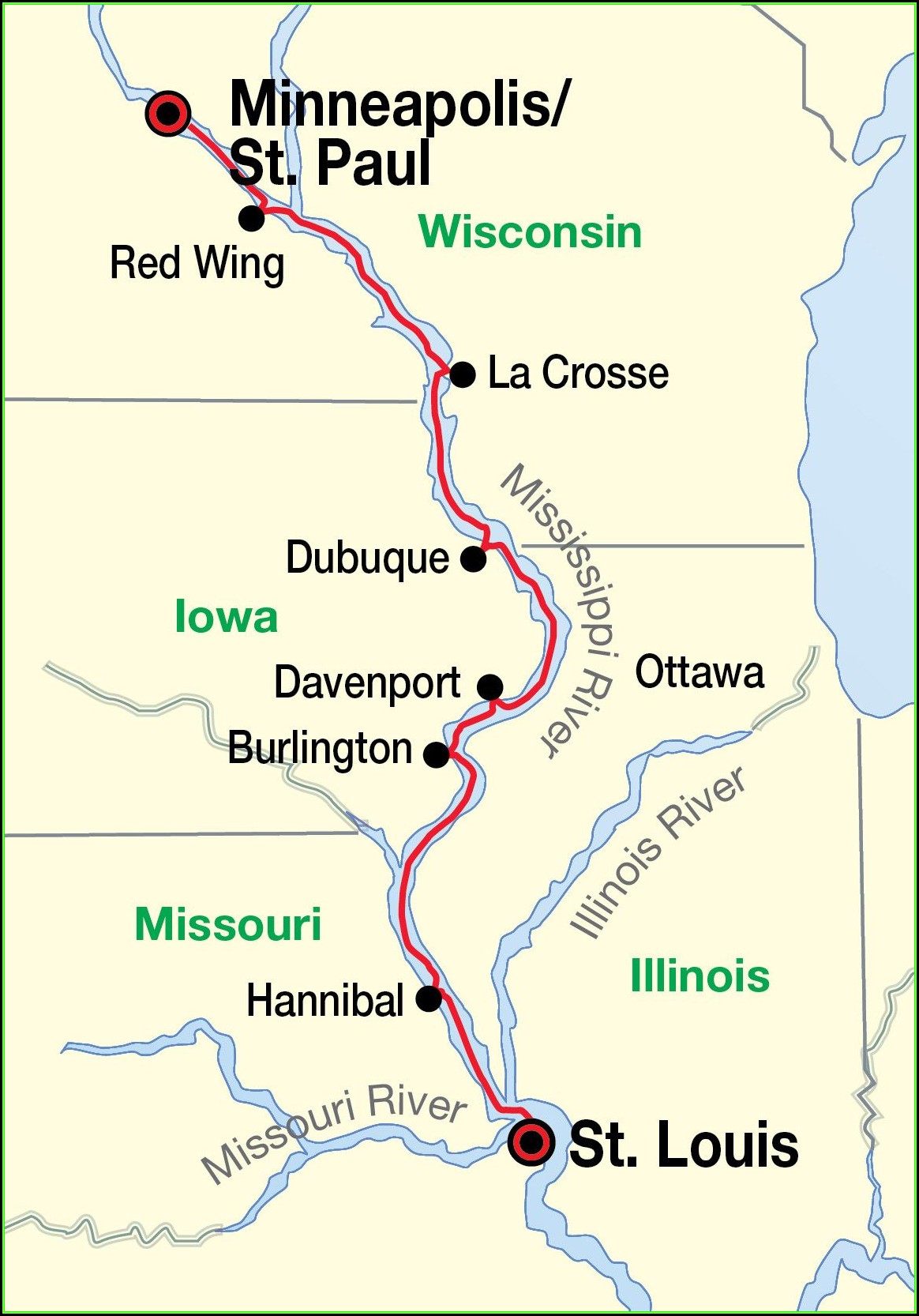 Map Of The Mississippi River In Missouri