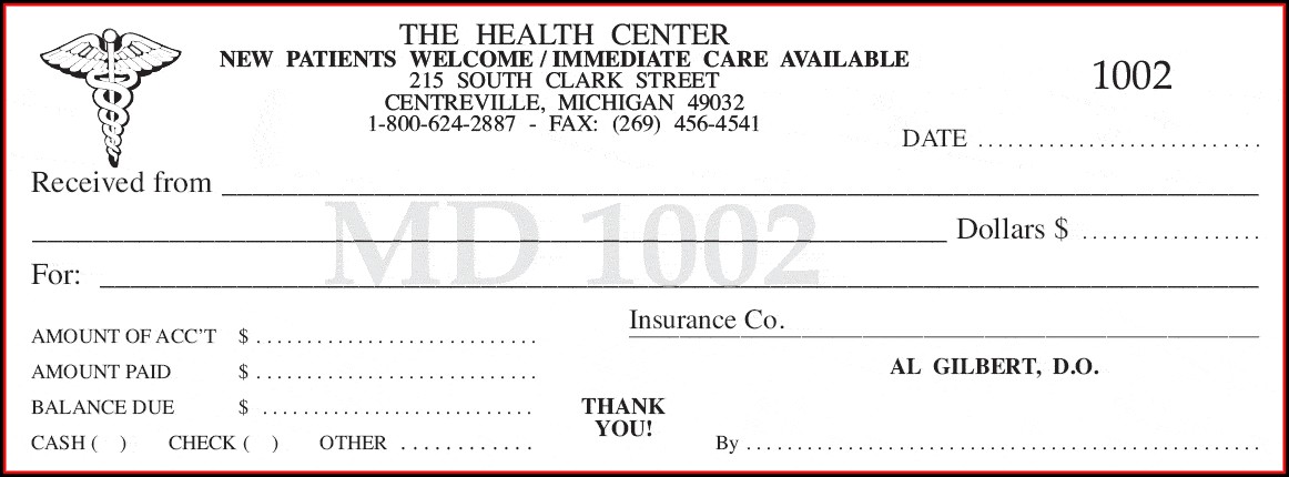 Medical Receipt Template Free