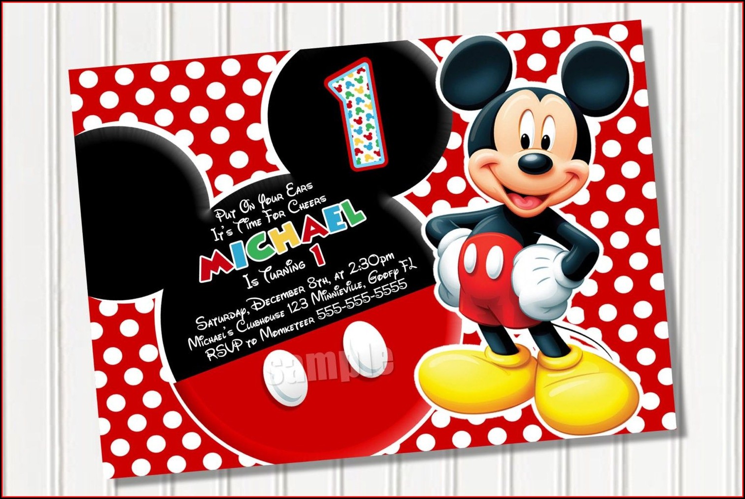Mickey Mouse Birthday Invitation Template Free