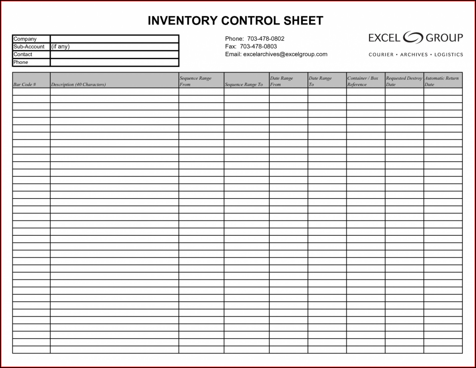 Microsoft Excel Inventory Management Template