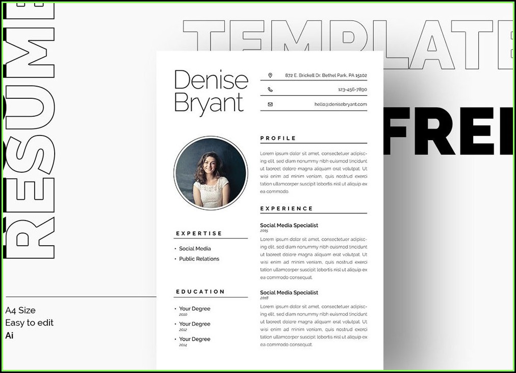 Minimalist Resume Template Free Download