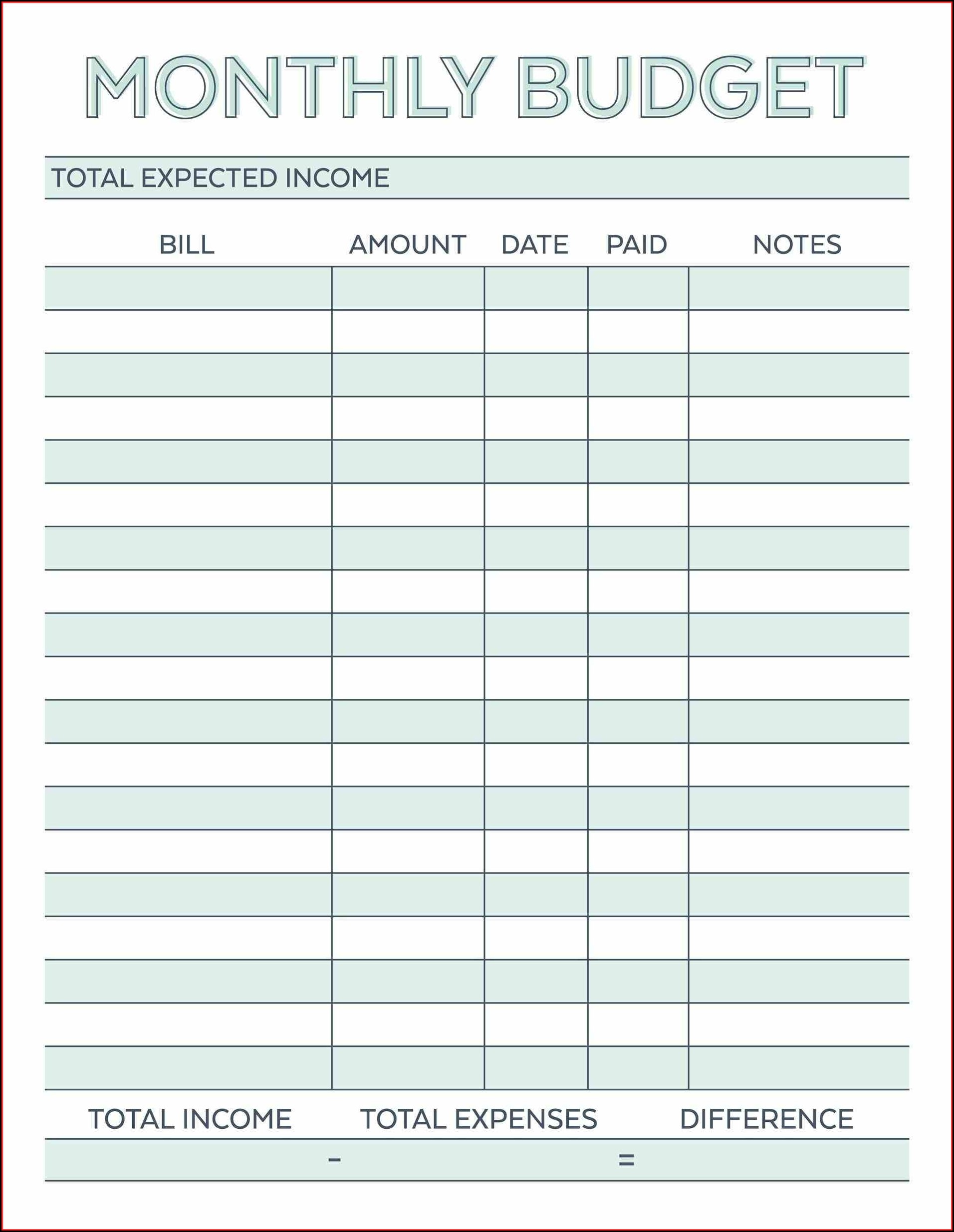 Monthly Business Expense Template Xls