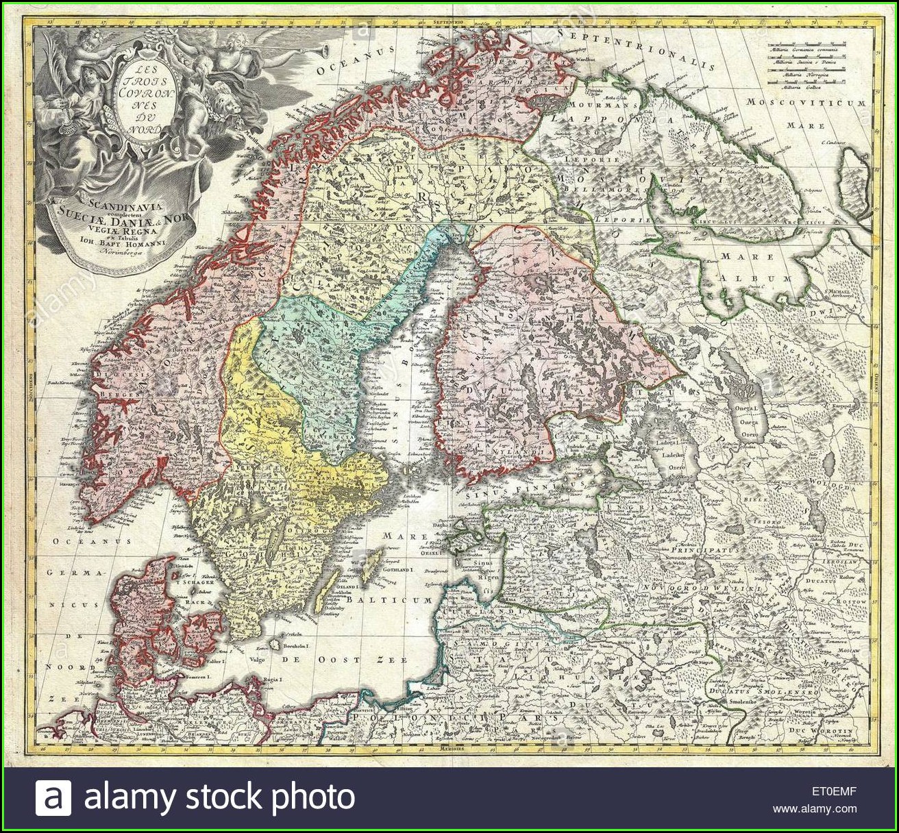 Old Fashioned Map Of Scandinavia
