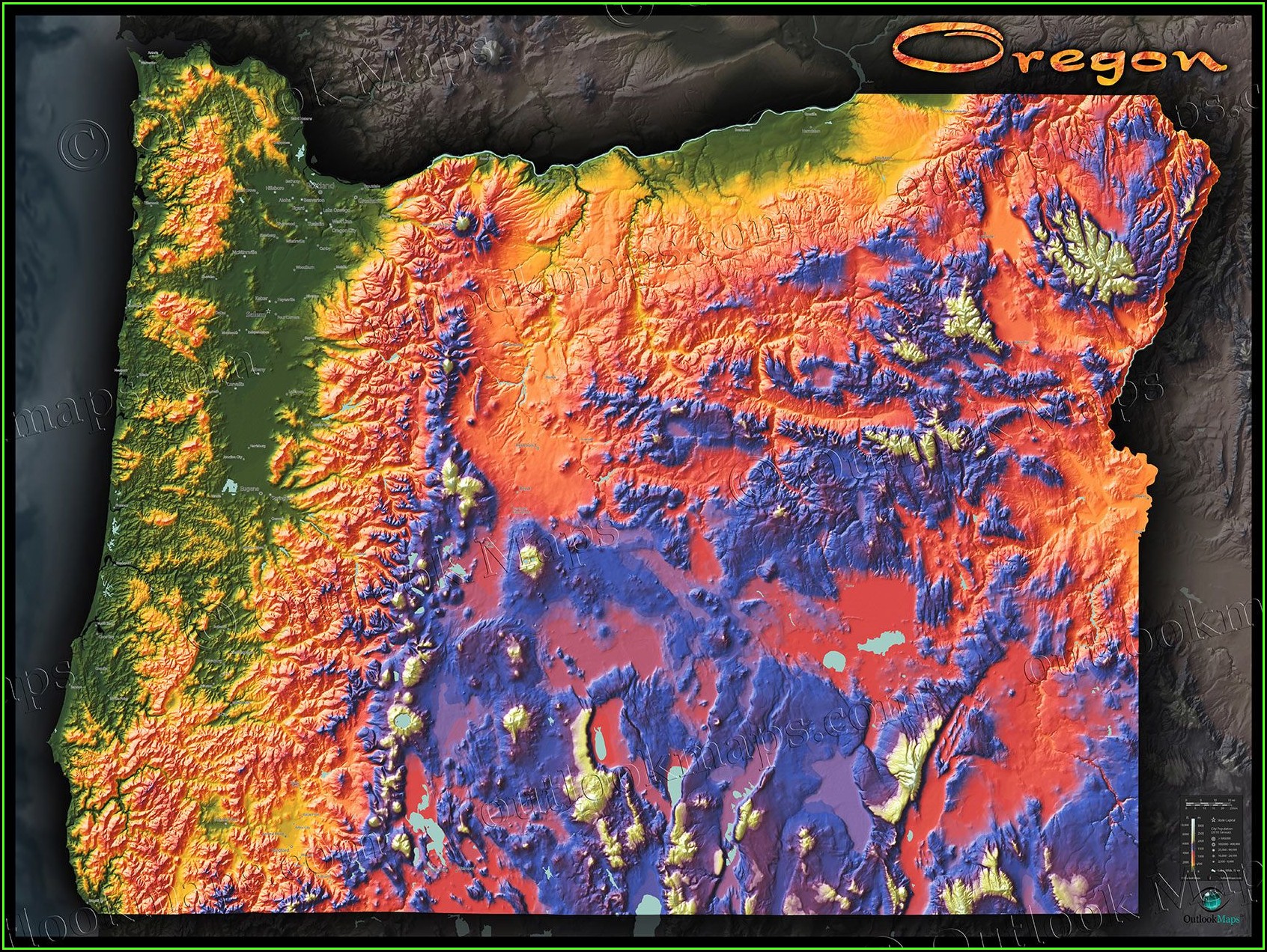 Oregon Topographic Map