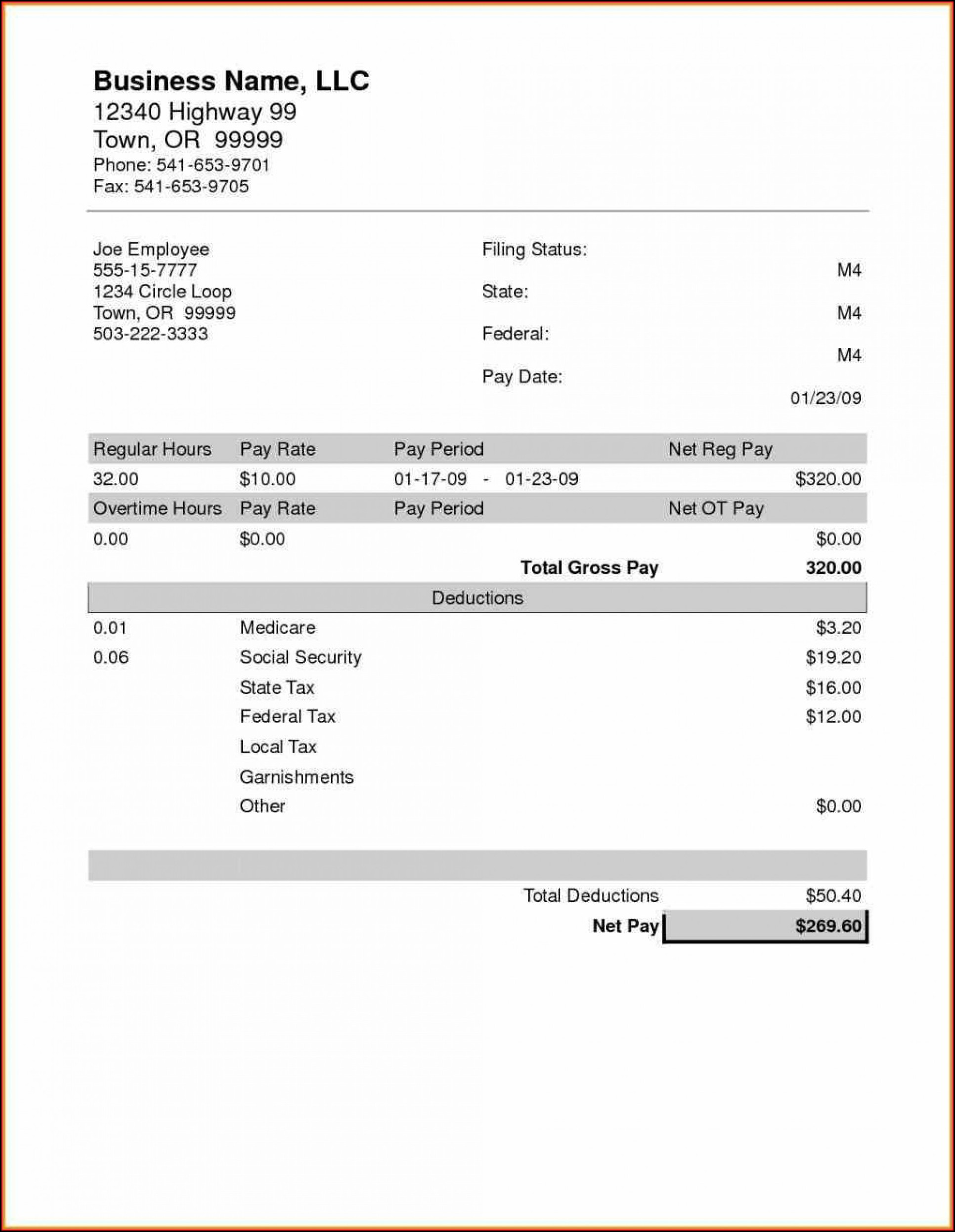 Pay Stub Template Free Microsoft Works Template 1 Resume Examples 
