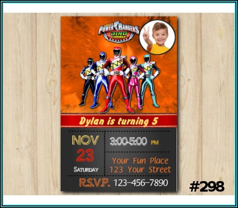 Power Ranger Dino Charge Invitations Template
