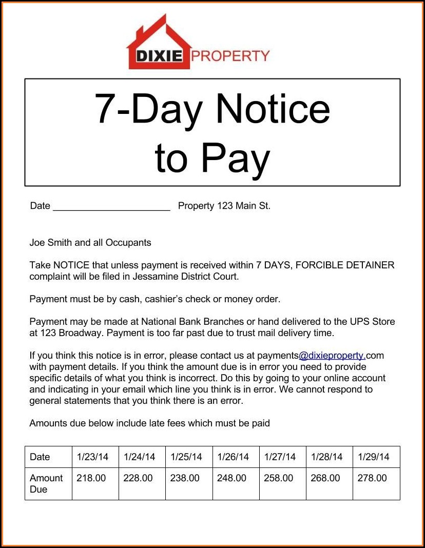 Printable 30 Day Eviction Notice Form