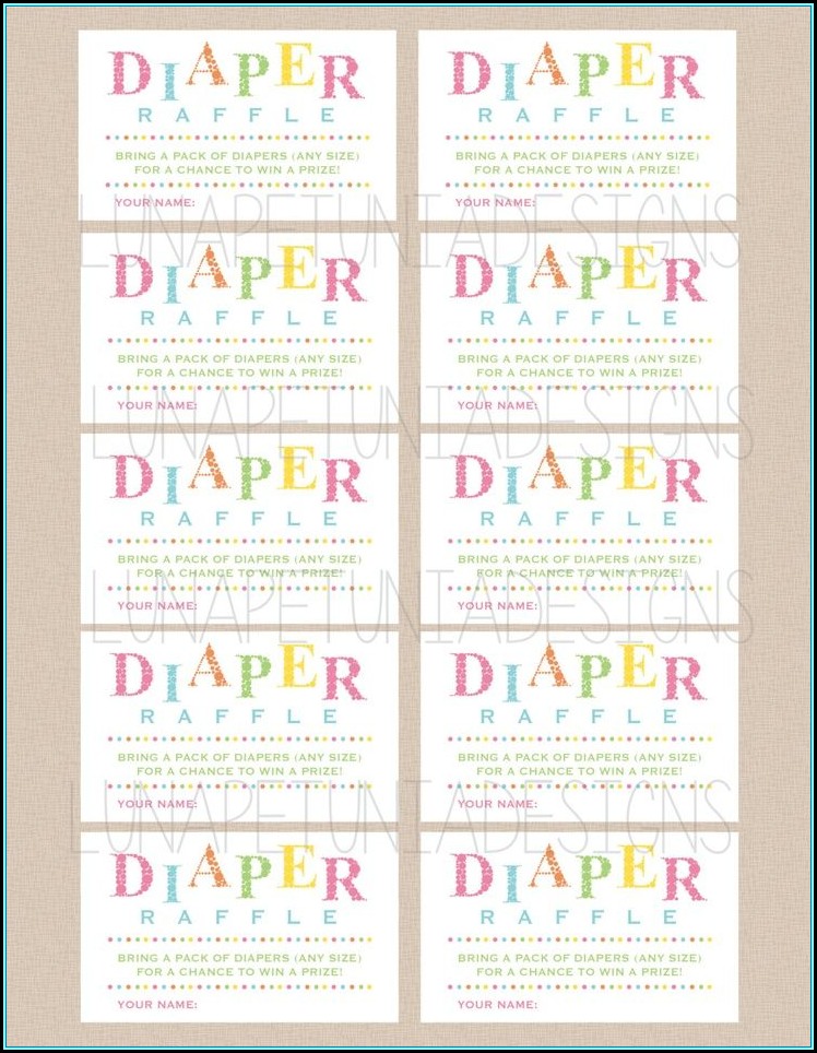 Printable Diaper Raffle Ticket Template