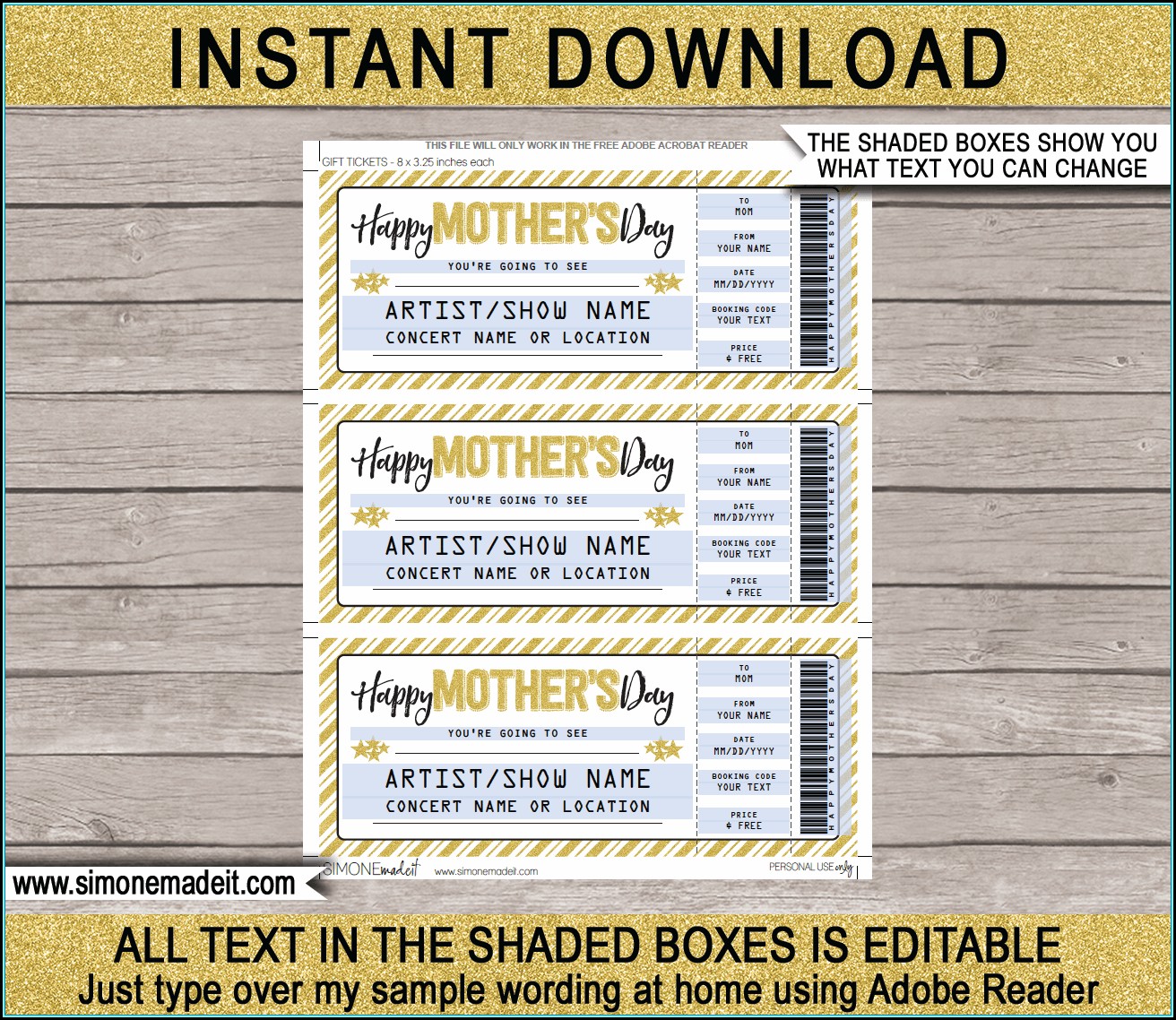 Printable Gift Certificate Template Mother's Day