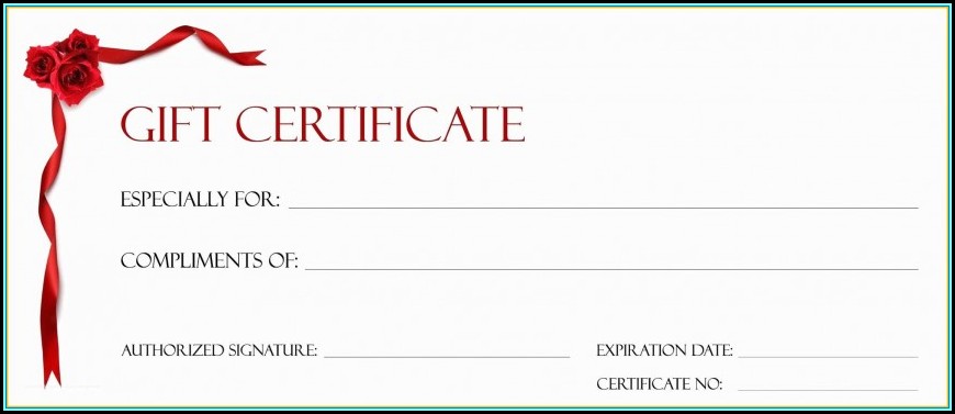 Printable Gift Certificate Template