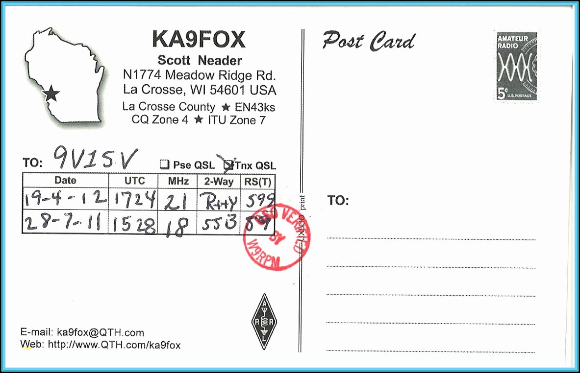 Qsl Card Template Download