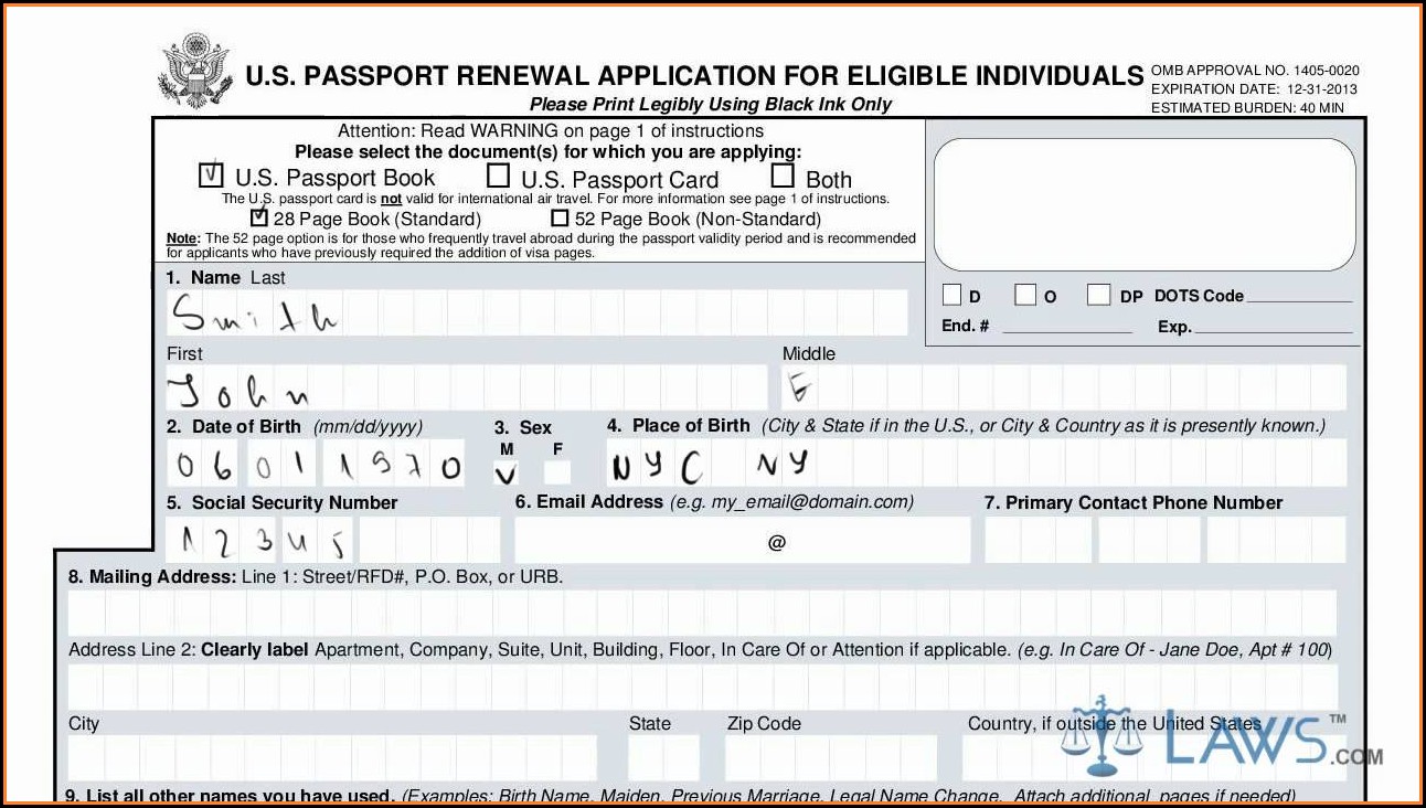 Renewal Passport Forms