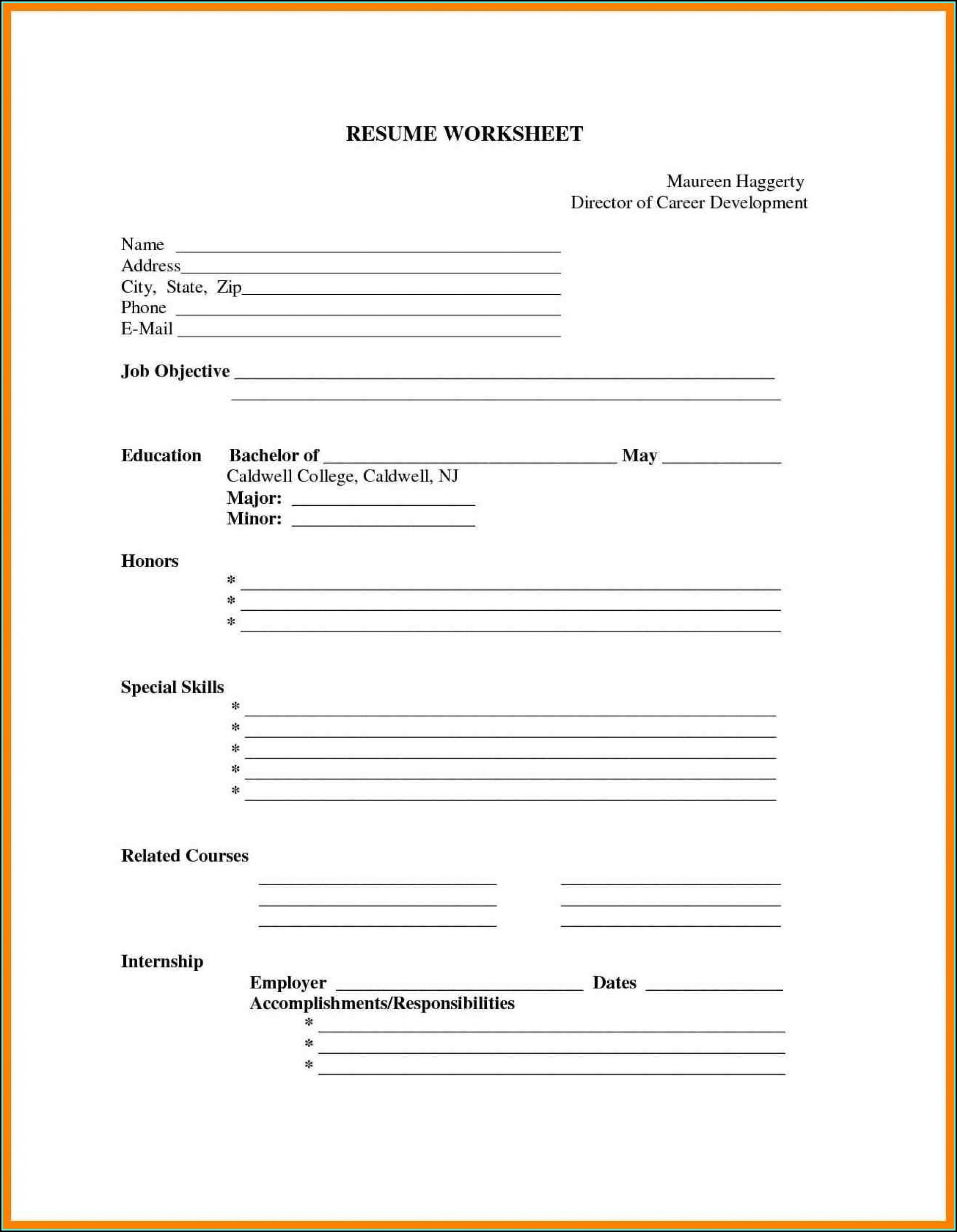 Resume Template Online Free Printable