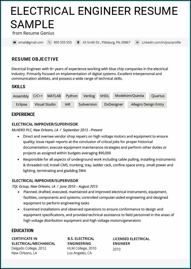 Resume Template Printable