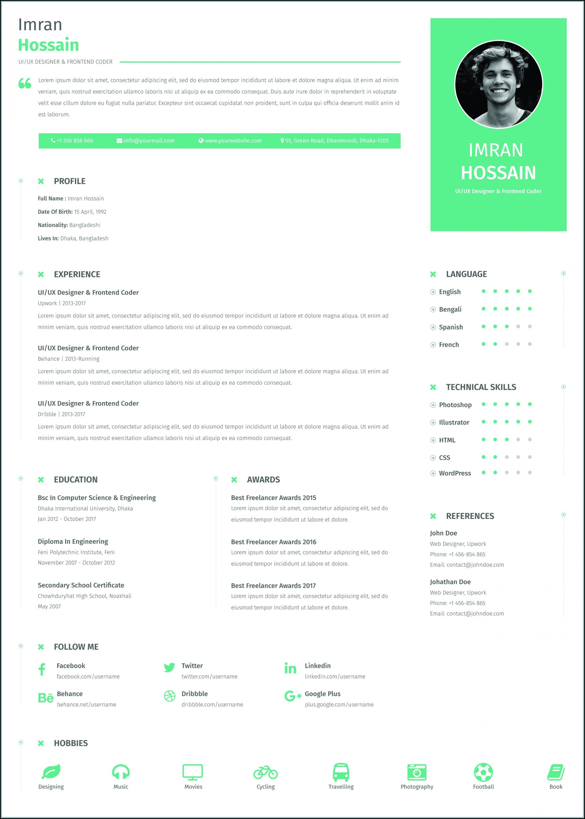 Resume Template Word Free Download 2017