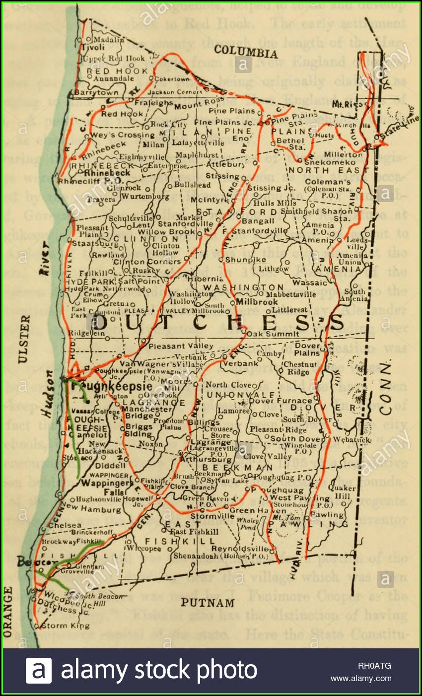 Road Map Of Dutchess County New York