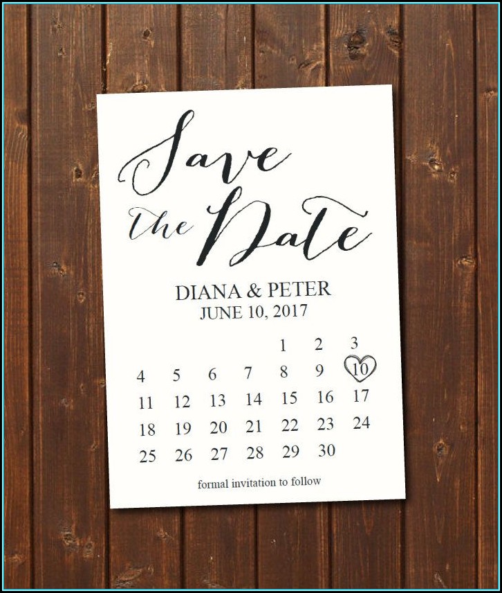 Save The Date Calendar Template