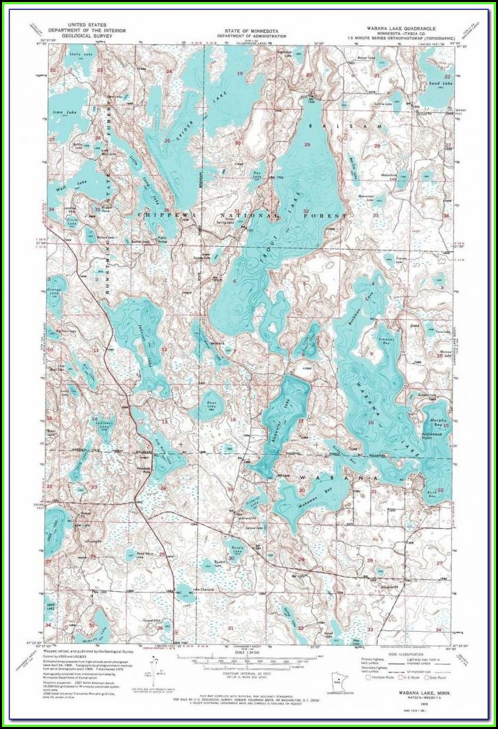 Sebago Lake Contour Map