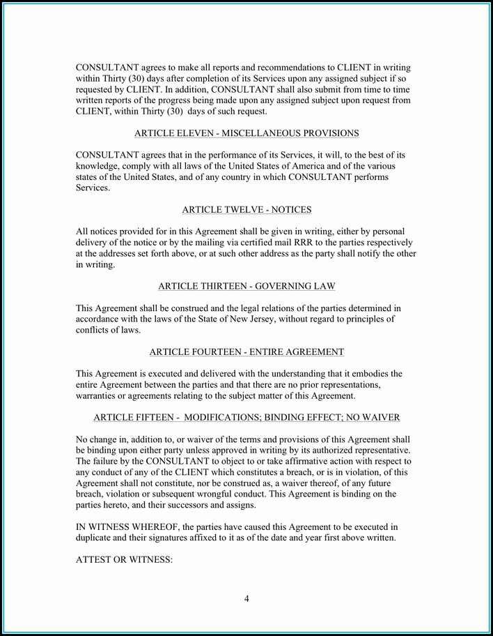 Short Consulting Agreement Template Word
