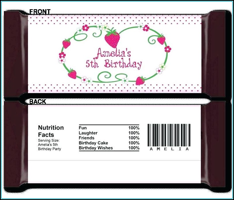 Snack Size Candy Bar Wrapper Template