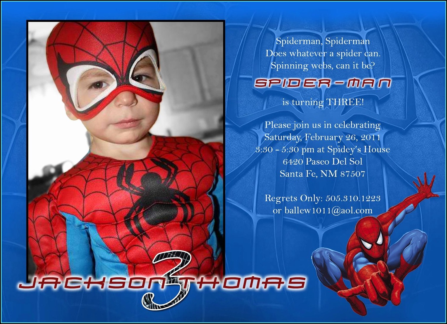 Spiderman Birthday Invitation Templates