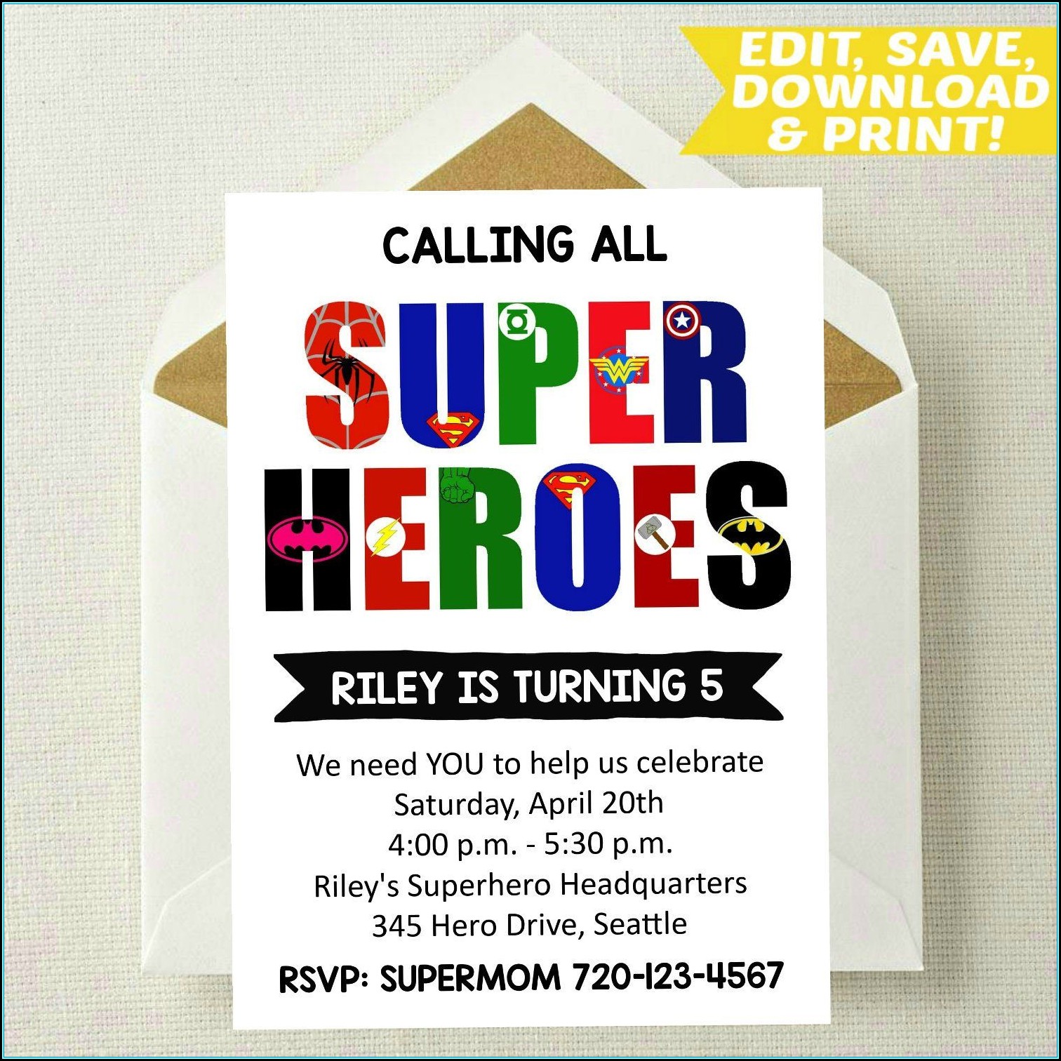 Superhero Invitation Template Download
