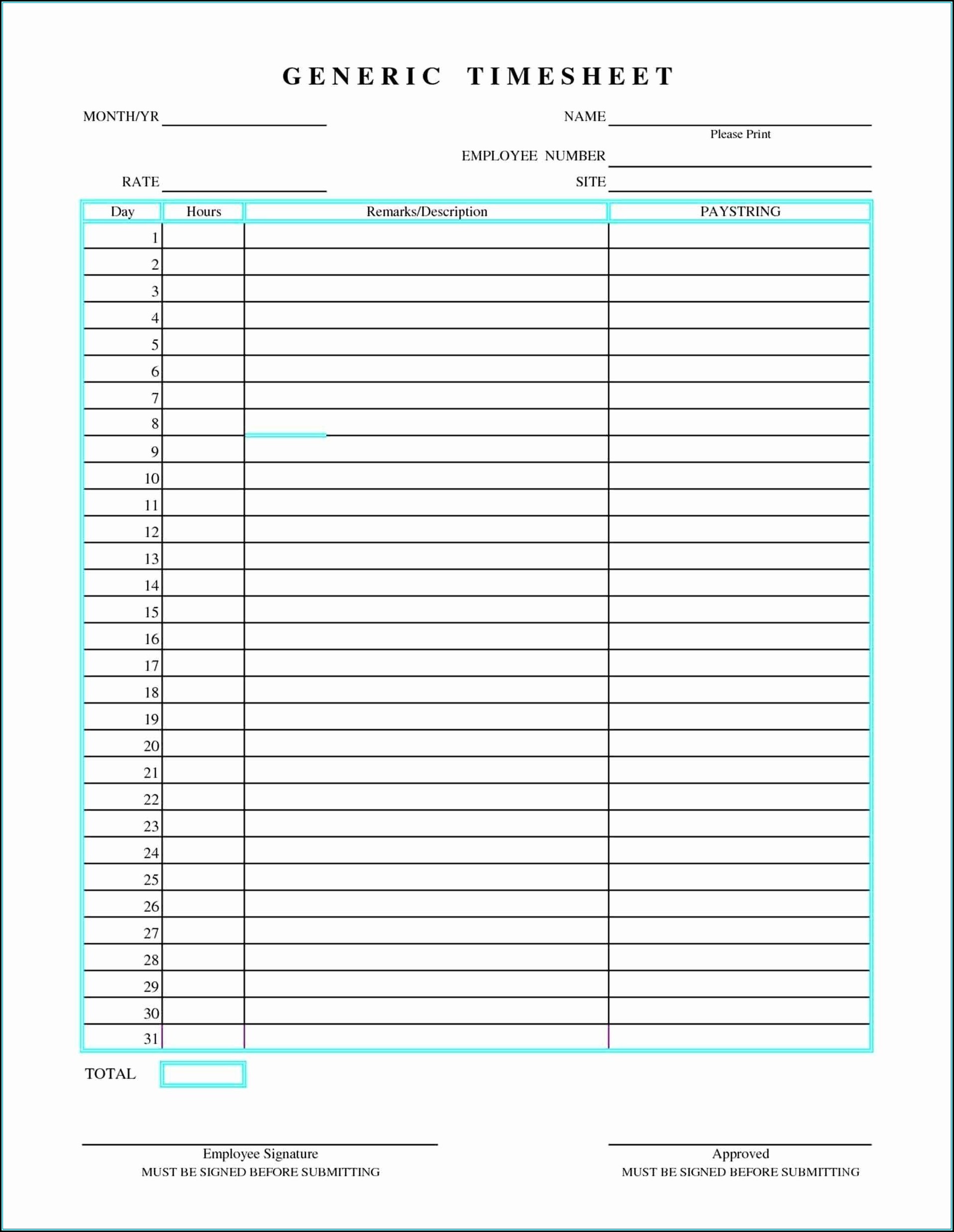 Time Study Template Excel