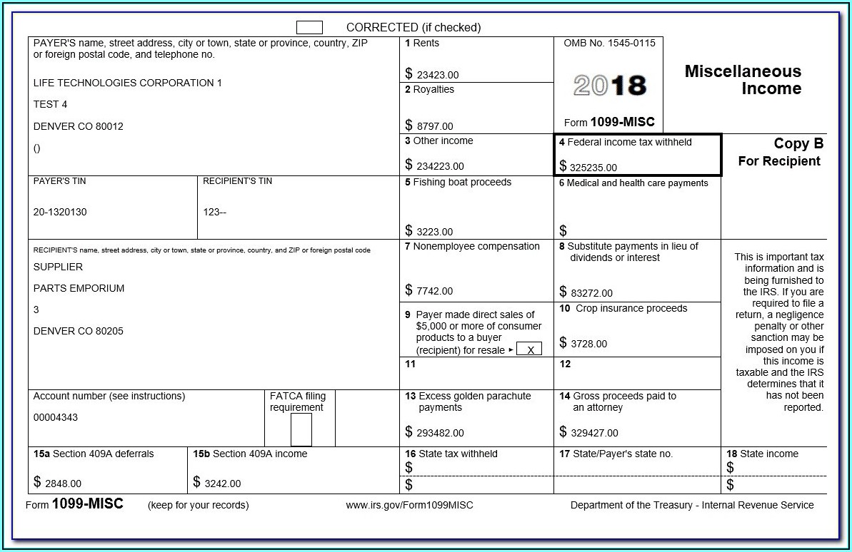 1099 Fillable Form 2017 Free