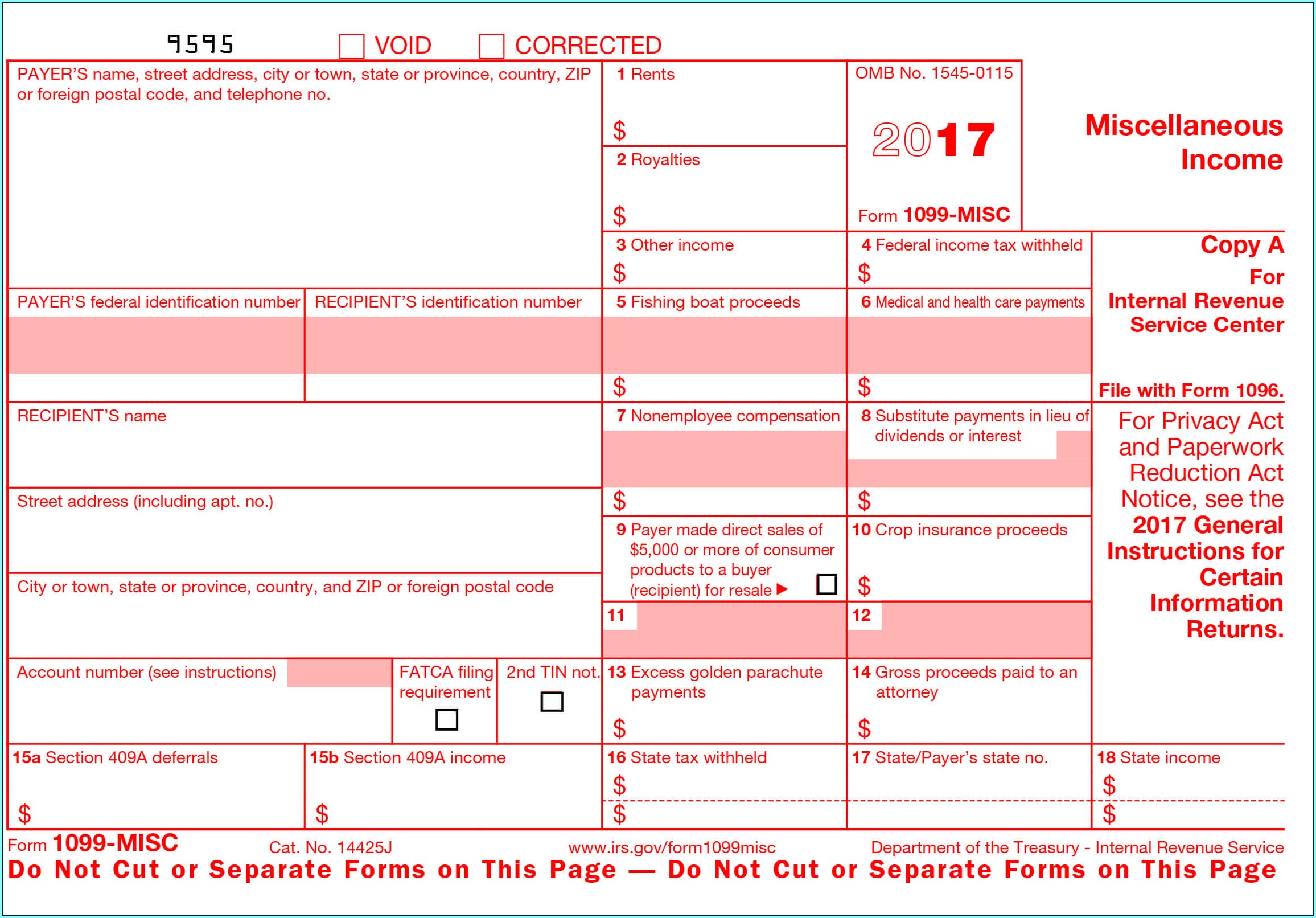 1099 Misc Form 2017