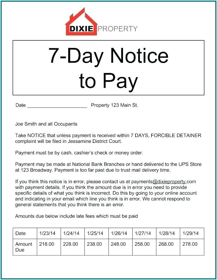 3 Day Eviction Notice Sample Florida