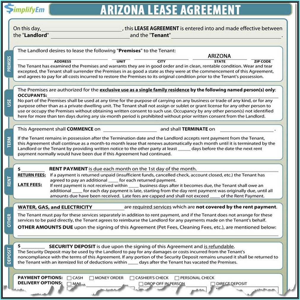 Arizona Landlord Tenant Act Forms