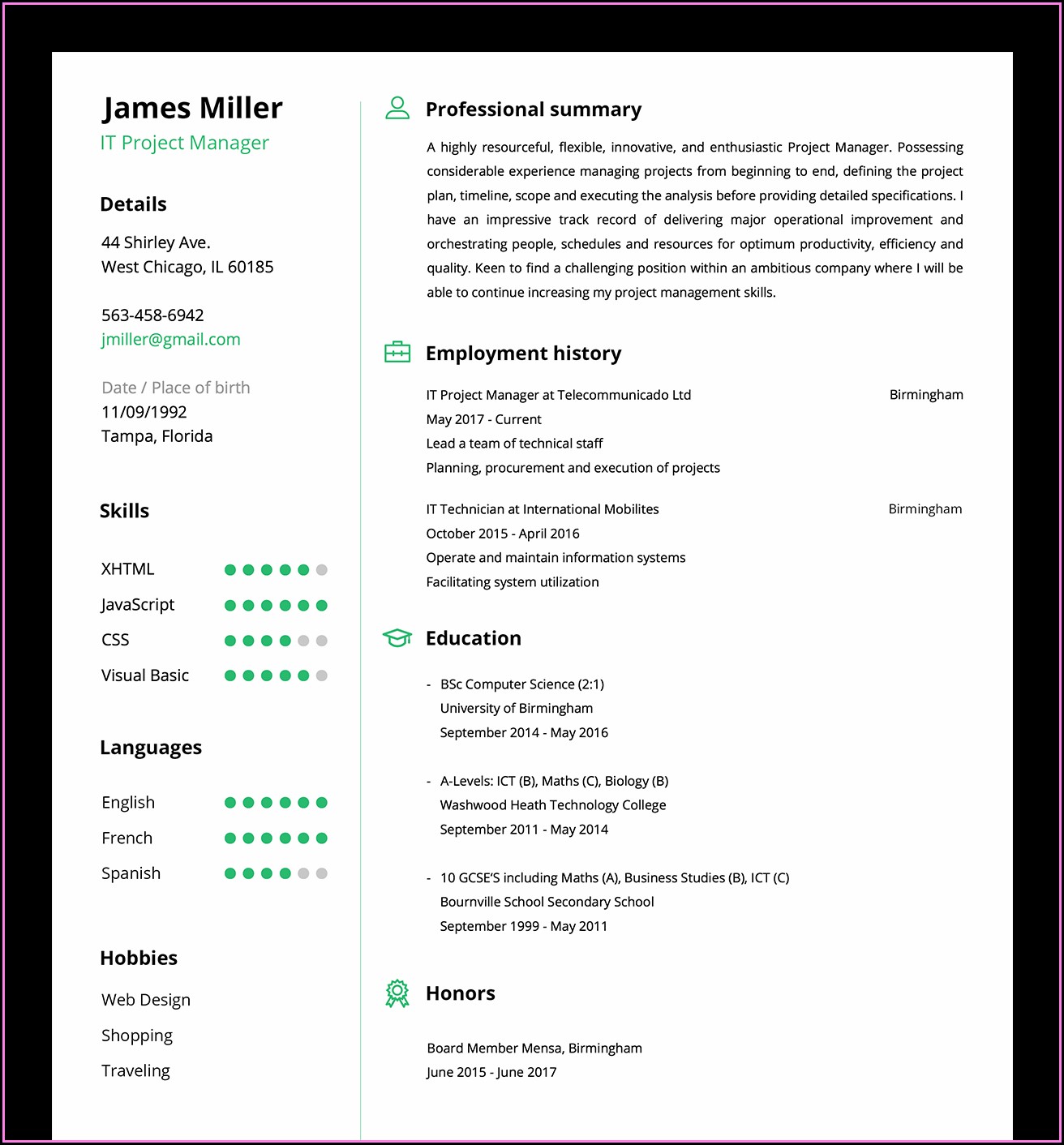 Build Your Own Resume Online For Free