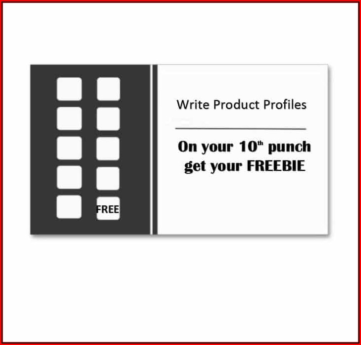 Buy 10 Get One Free Punch Card Template