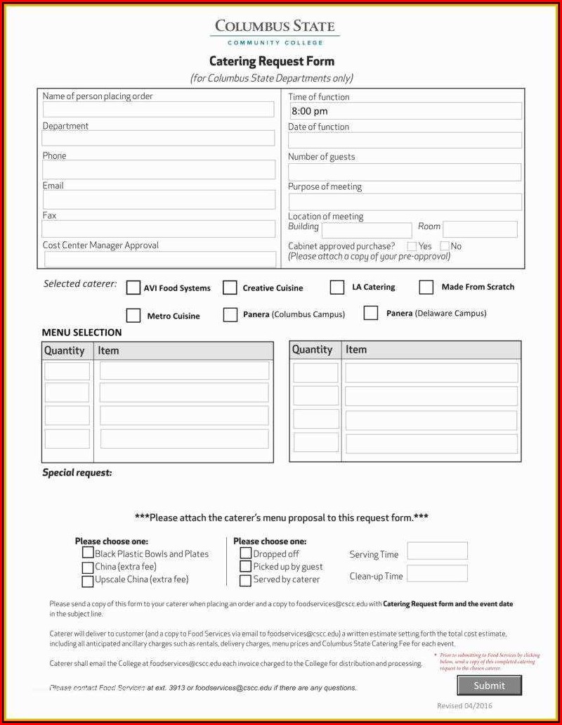 Catering Proposal Template Pdf