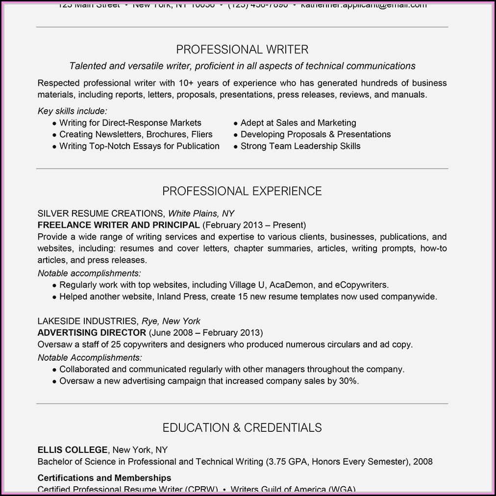 Certified Professional Resume Writer (cprw) Designation