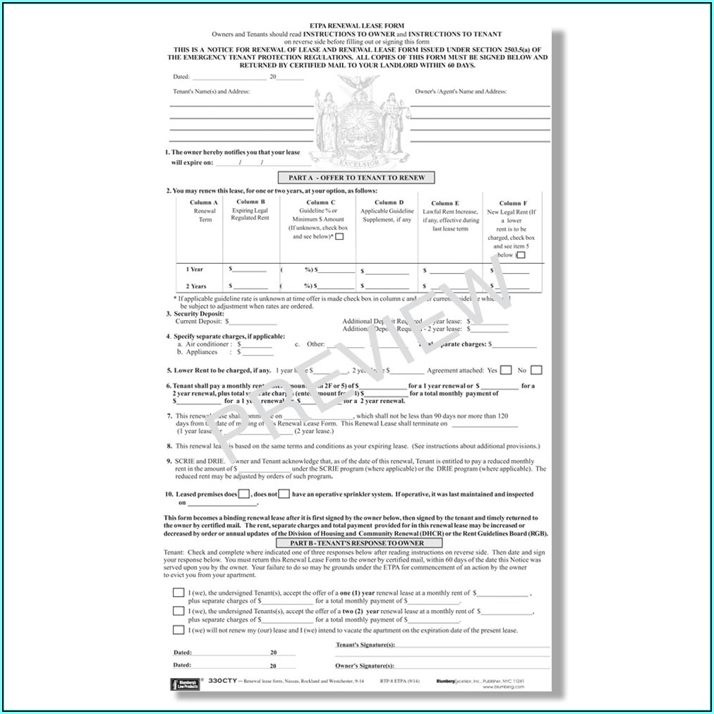 Dhcr Rent Stabilized Lease Renewal Form