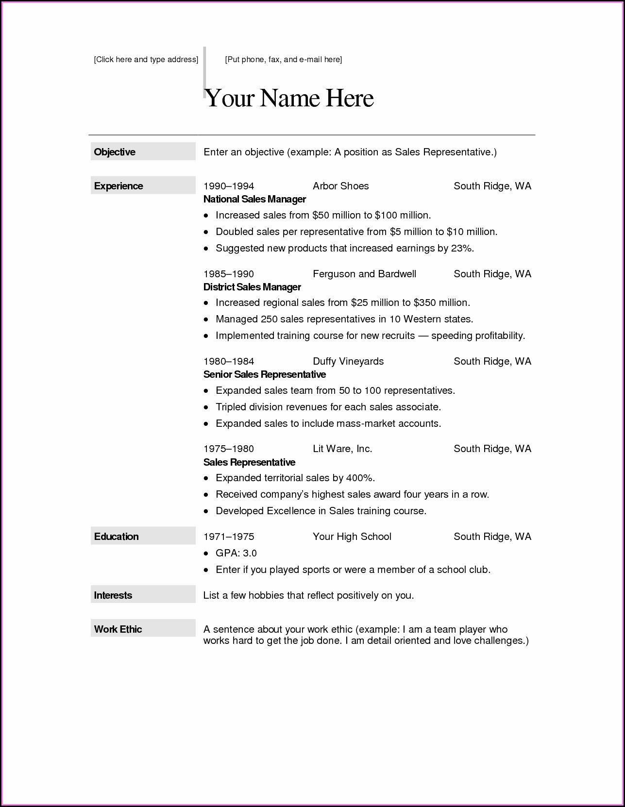 Download Resume Templates Free For Mac