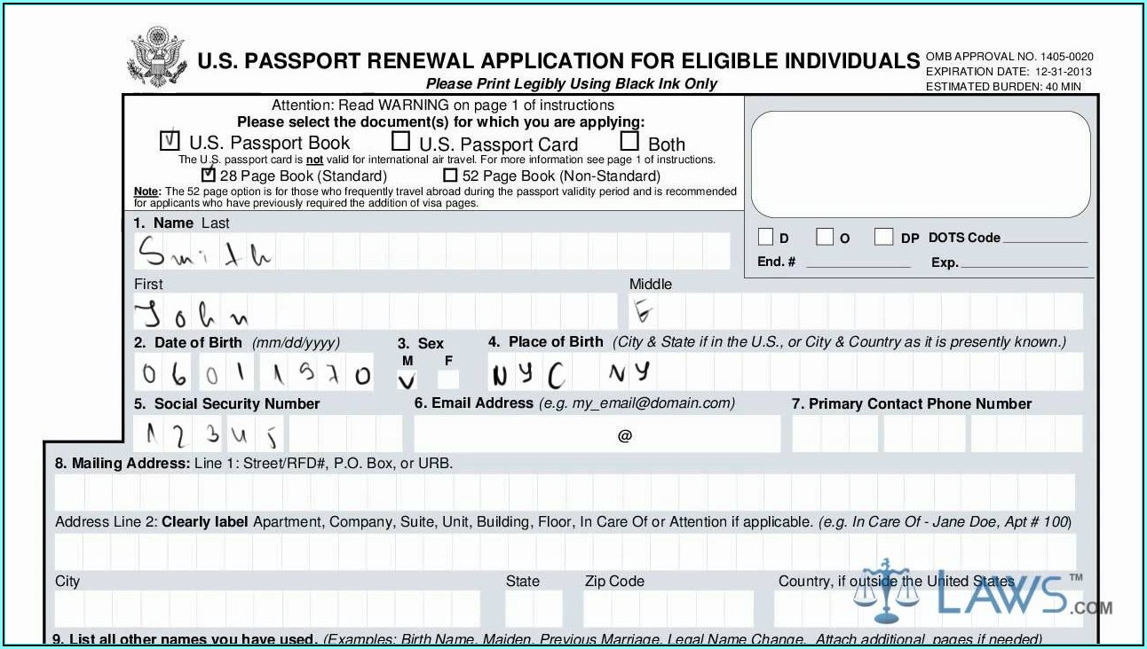Ds 82 Form Passport Renewal