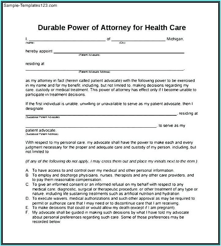 Durable Power Of Attorney Form Texas 2018