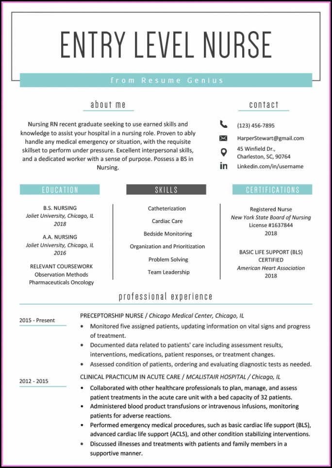 Entry Level Resume Templates 2018