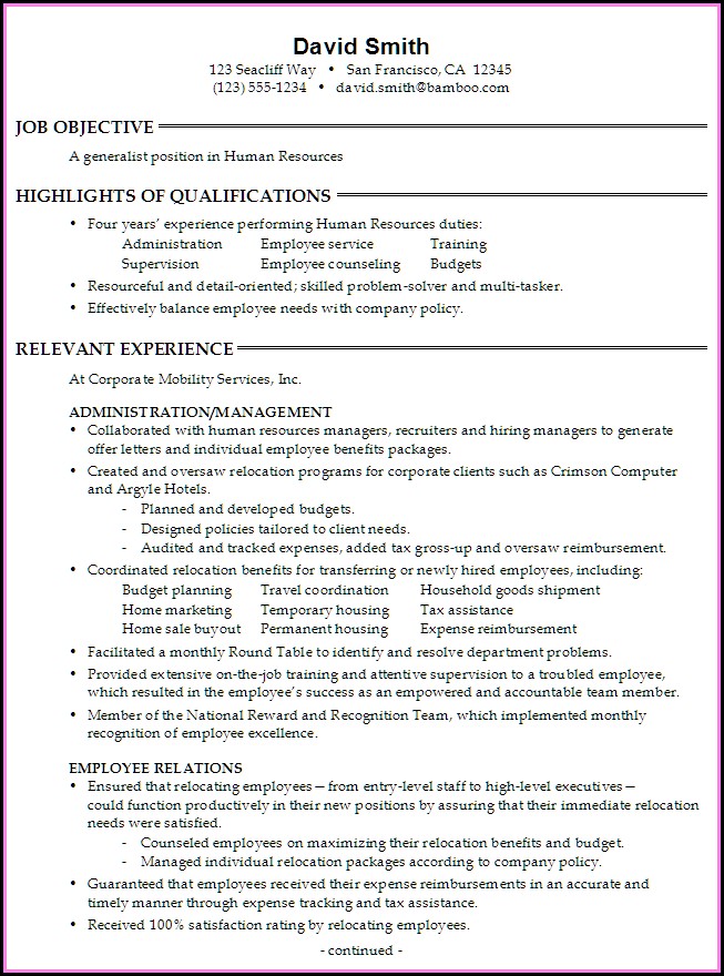Entry Level Resumes Templates