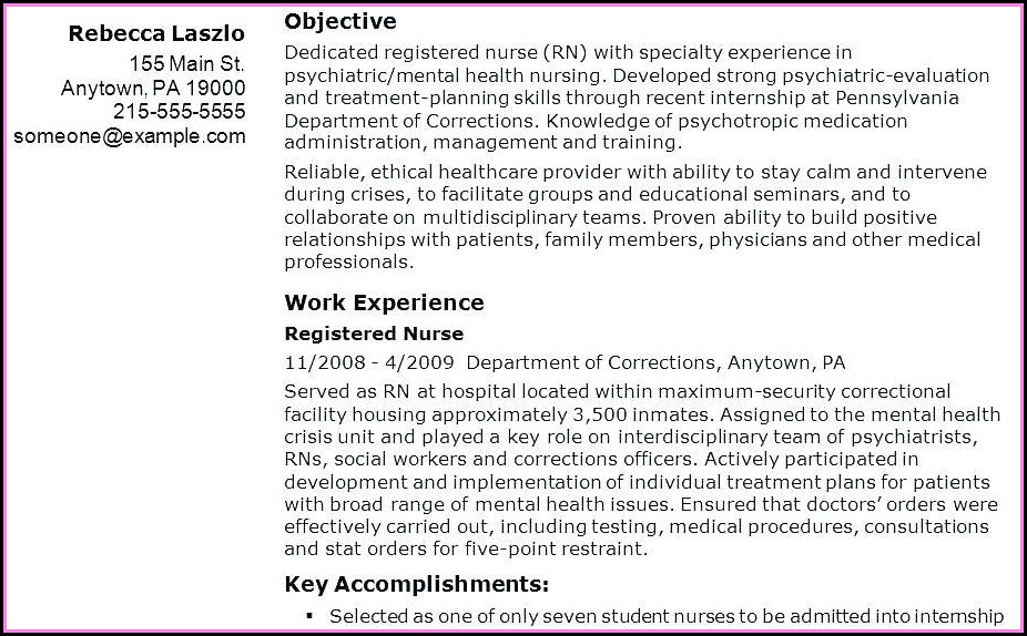 Examples Of Travel Nurse Resumes