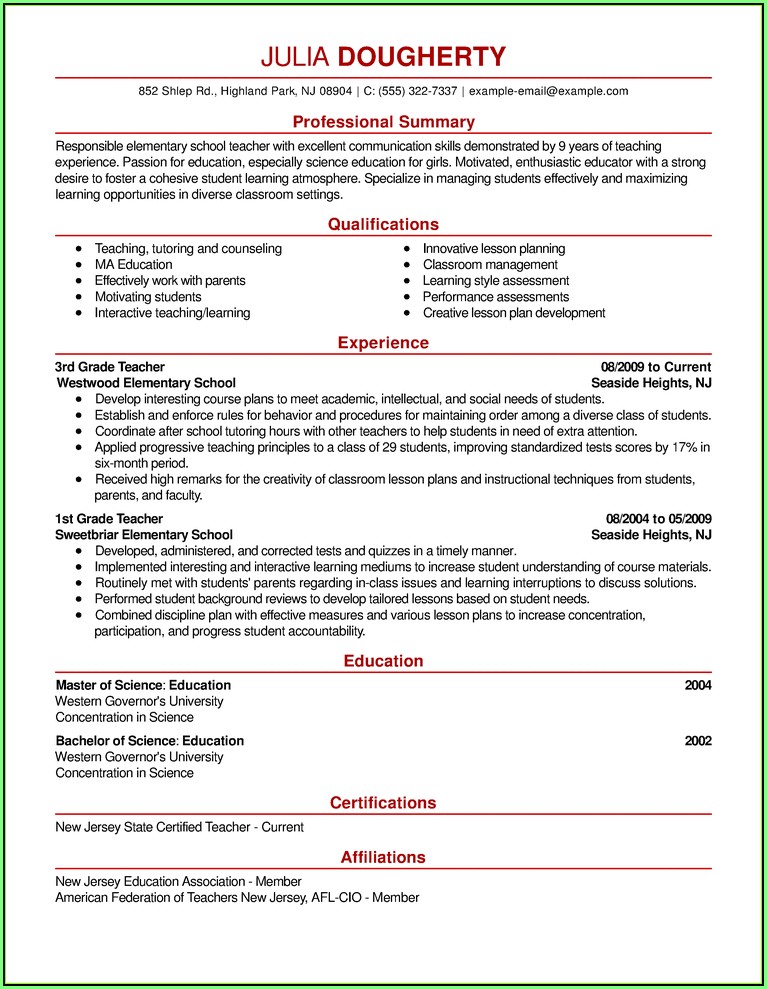 Executive Resume Styles Examples