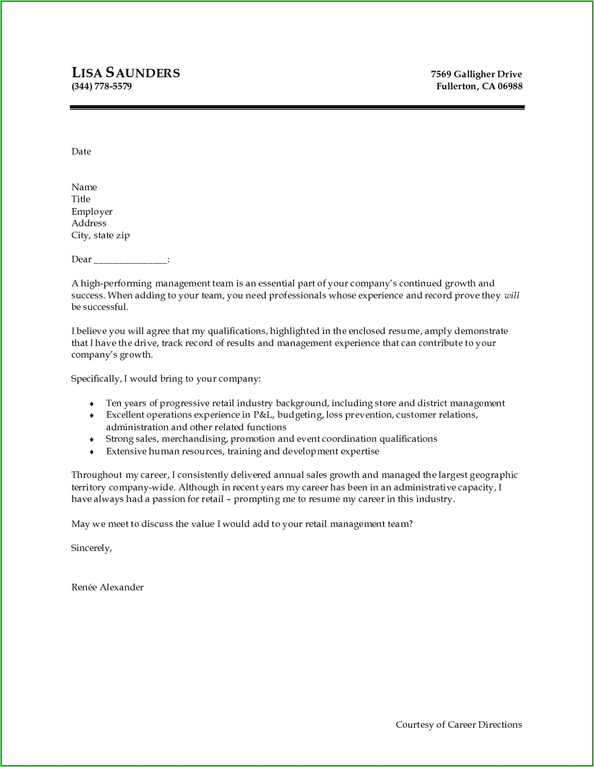 Free Cover Letter For Resume Examples