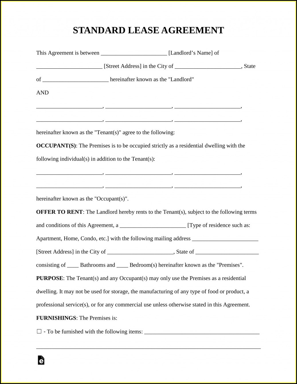 Free Sublet Lease Agreement Template