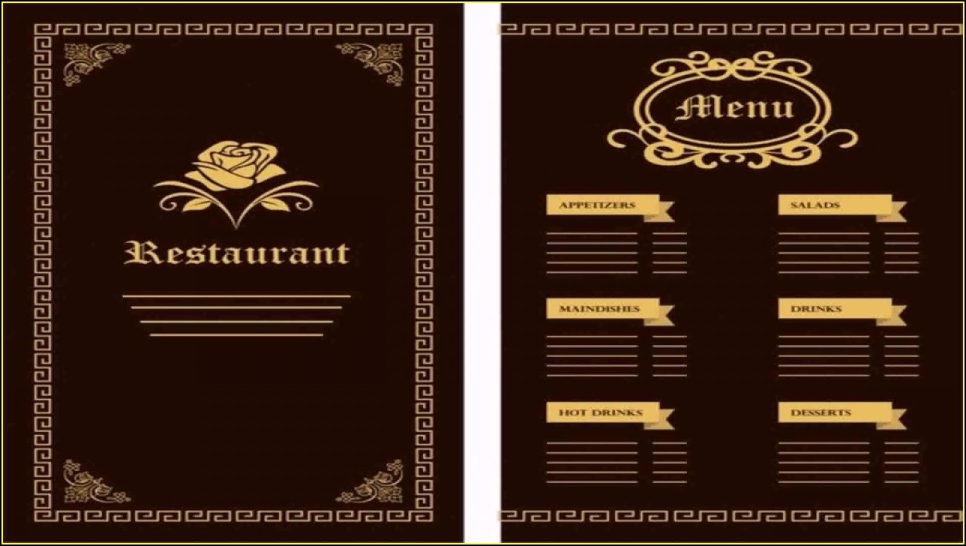 Illustrator Restaurant Menu Template Free