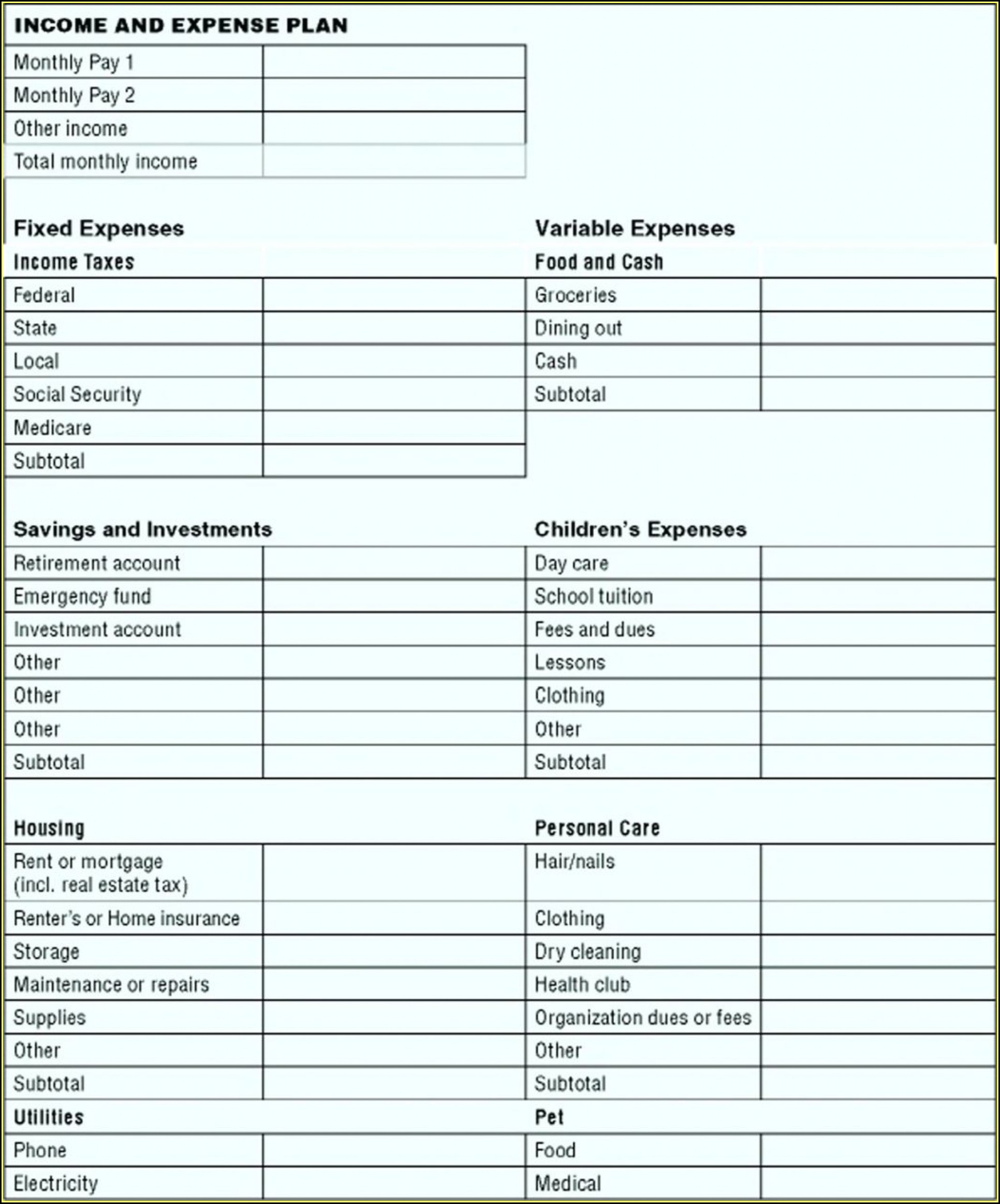 Income Tax Calculation Statement Form Free Download